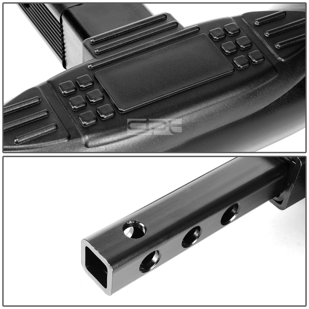 1.25"/2" Receiver Black Polished Rear Trailer Towing Hitch Cover Step Bar Guard