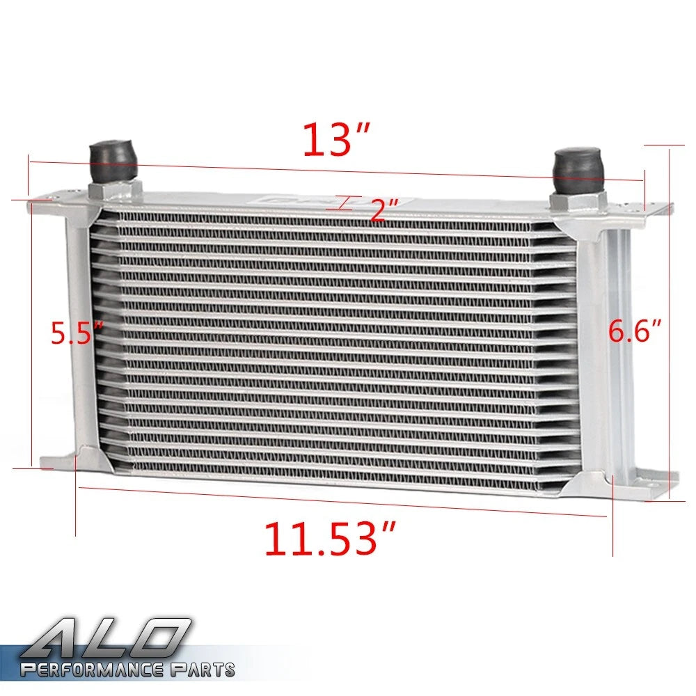 19 Row Aluminum Transmission Engine Oil Cooler for Universal Fit