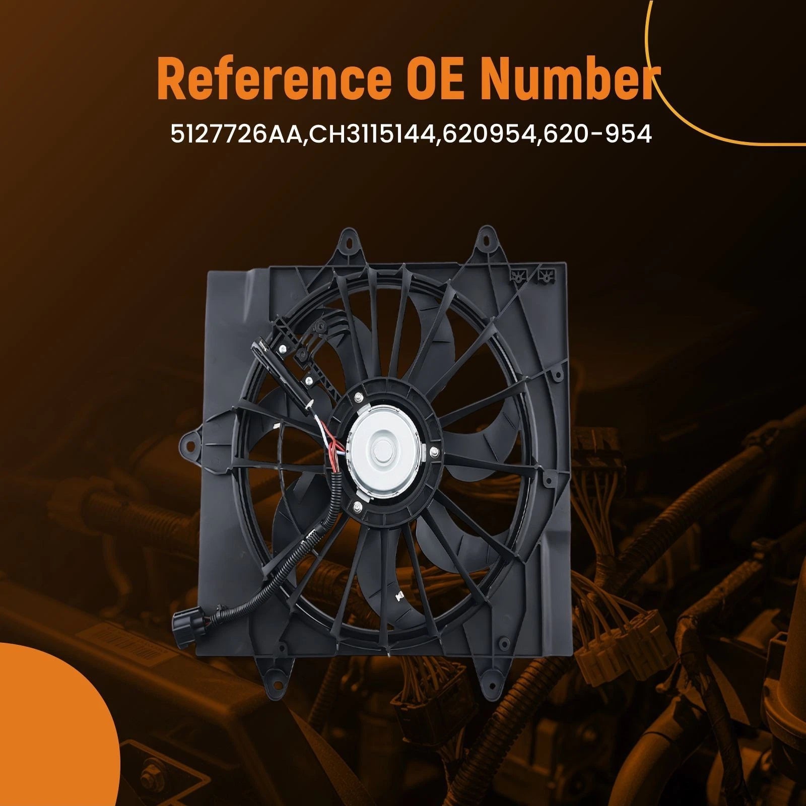 Electric Radiator Cooling Fan for Chrysler PT Cruiser (2004–2005) CH3115144