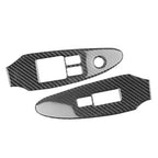 2Pcs Carbon Fiber Window Lift Switch Panel Trim for Nissan 370Z (2009–2020)