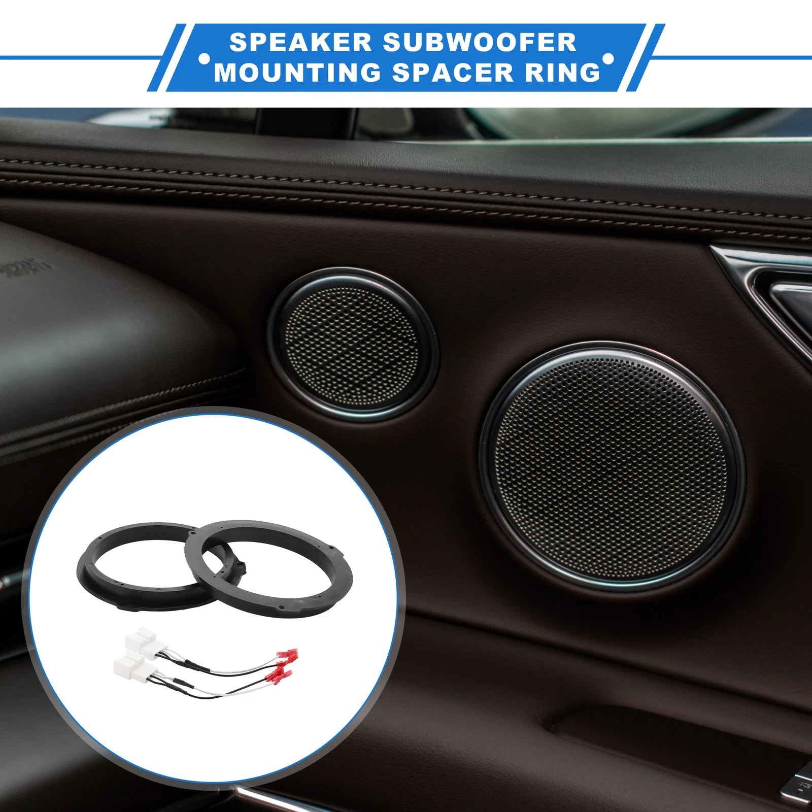 Set of 2 Speaker Spacer Rings for Ford Edge (6.5")