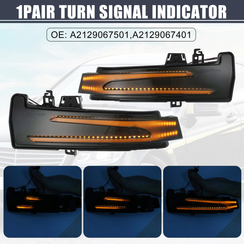 1 Pair LED Wing Mirror Indicator Repeater Light A2129067501 for Mercedes W176 (2013–2018)