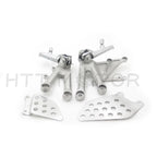 Set of 2 Silver Front Footrest Foot Pegs Bracket for Honda CBR1000RR (2004–2007)