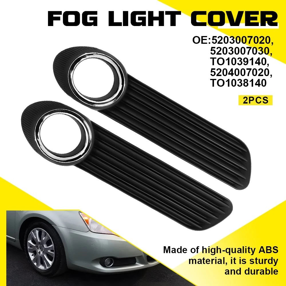 Fog Light Cover Bezel Trim Set for Toyota Avalon (2008–2010) w/ Chrome Ring