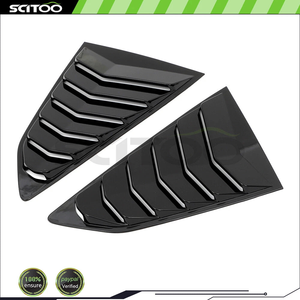 Glossy Black Side Window Louver Shutter Cover Trim for Chevy Camaro (2016–2020)