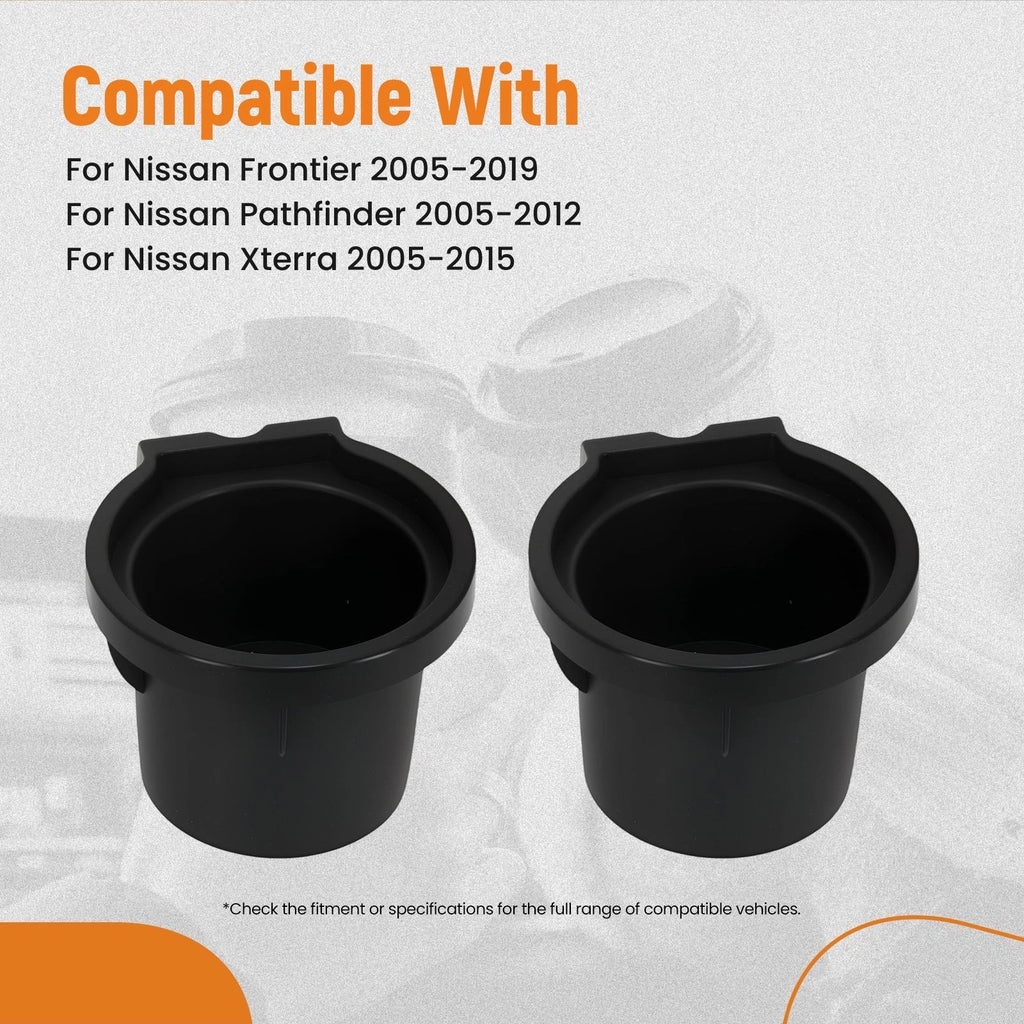2PCS Cup Holder Insert for Nissan Frontier Xterra Pathfinder (1998–2023) 96975-ZS00A