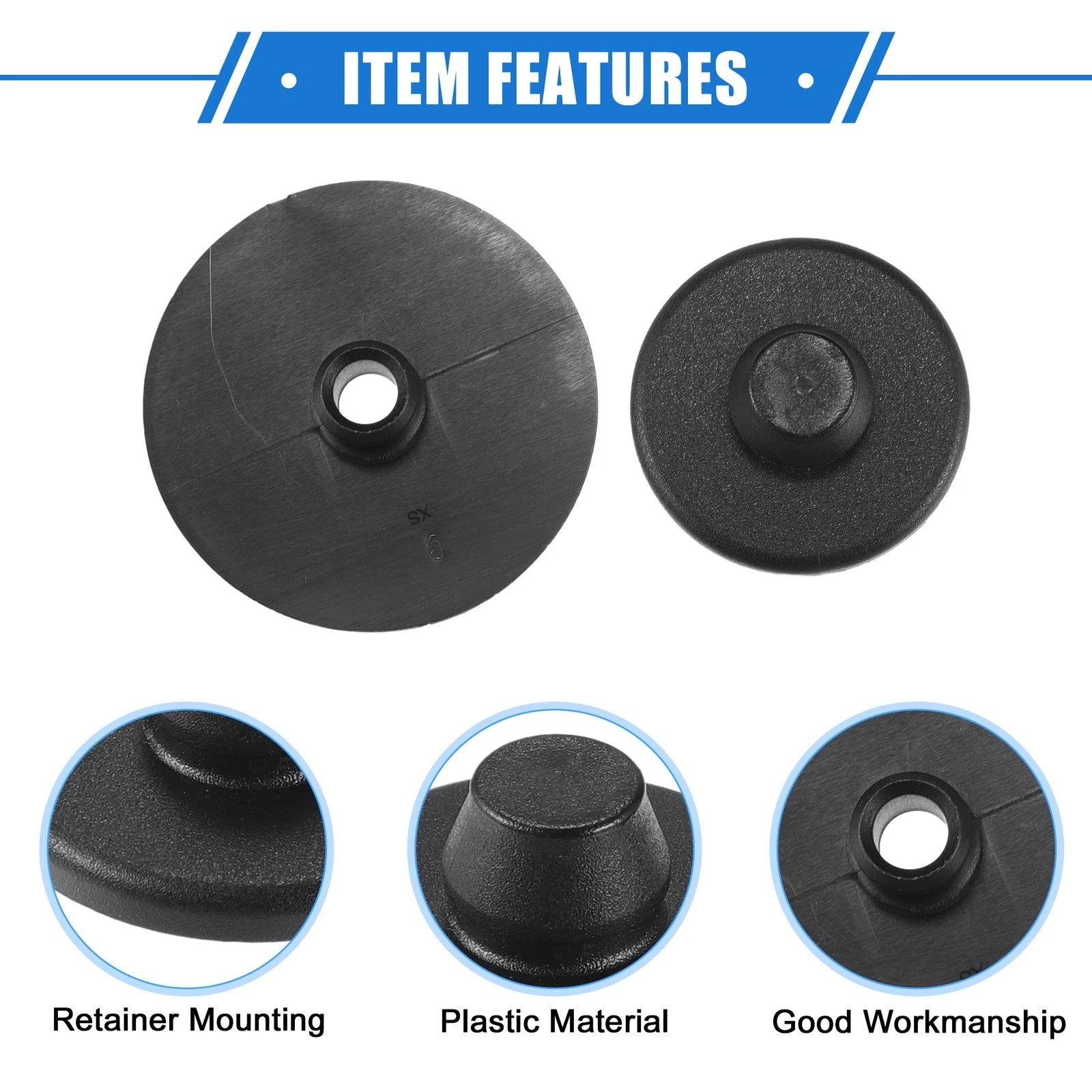 Set of 4 Car Holder Retainers for Audi A1 (2011–2017) - Anti-Slip Plastic Black