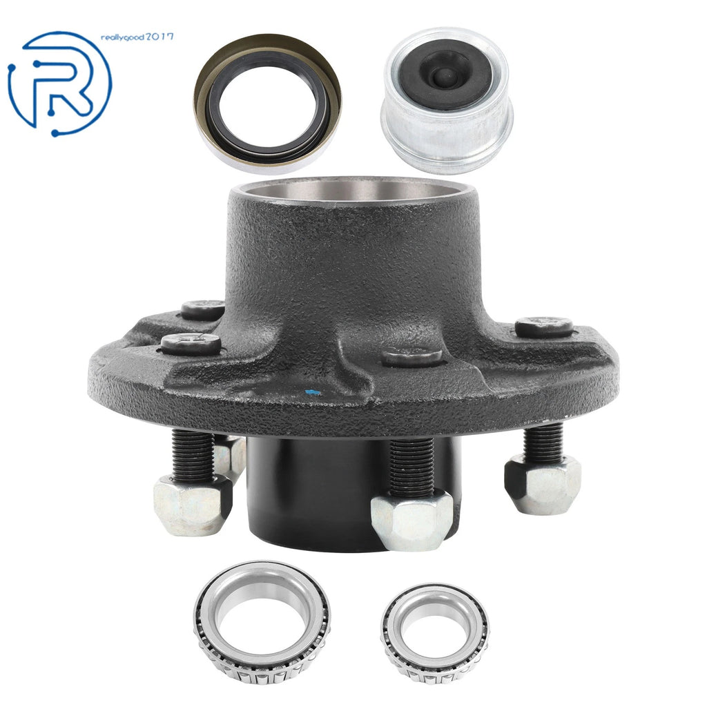 5 on 4.5" Trailer Hub Kit with Bearings for 3500 lbs #84 Spindle