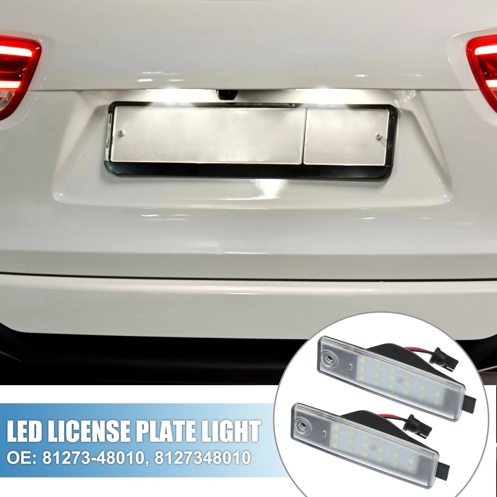 2X White LED License Plate Light 8127348010 3528SMD for Toyota RAV4 (2010–2014)