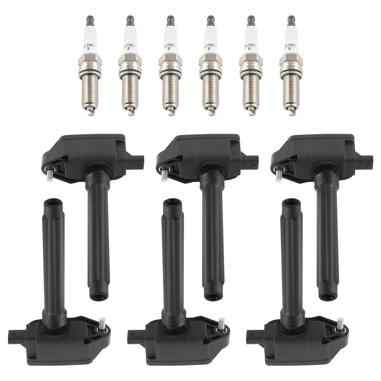 6pc Ignition Coil & Spark Plug Pack for Chrysler Dodge Ram 1500 Jeep Grand (2002–2021) UF807