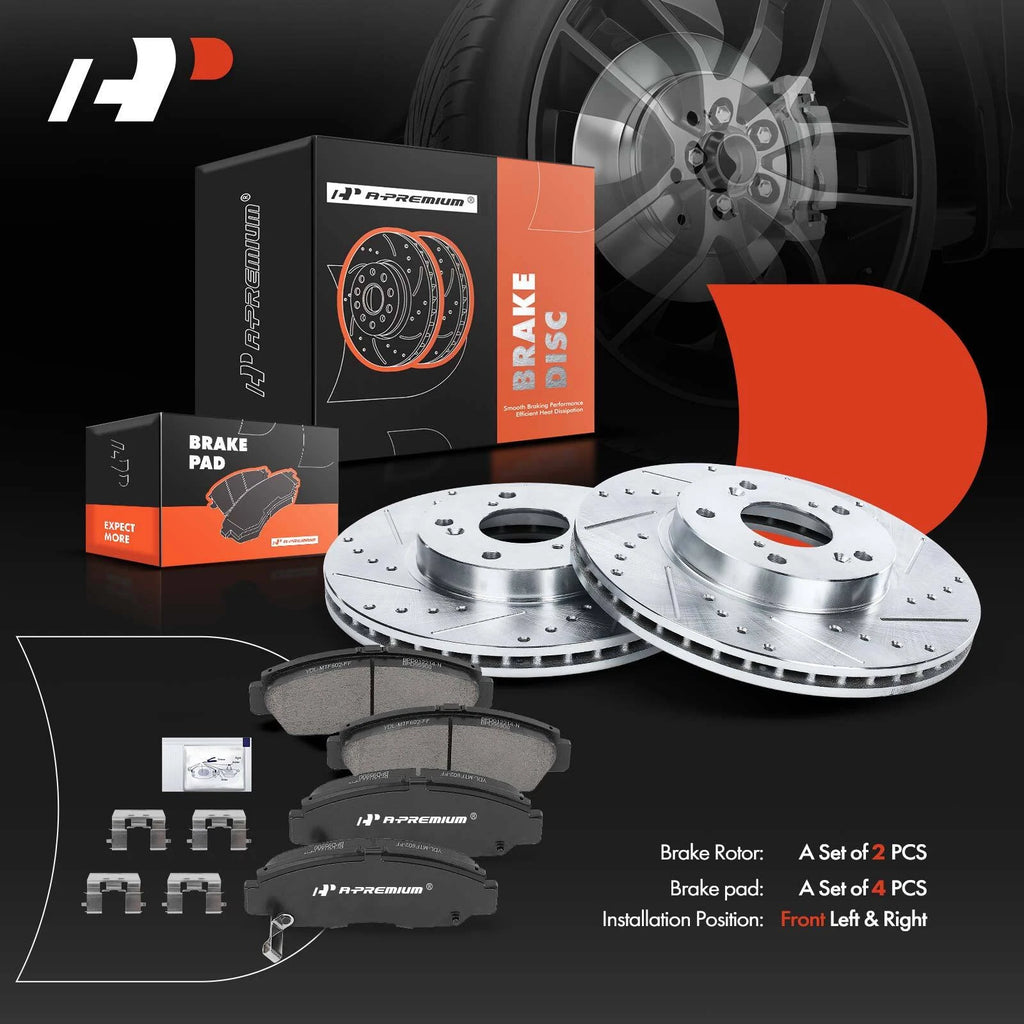 Set of 4 Drilled Rotors & Ceramic Brake Pads for Honda Accord (2003–2007)