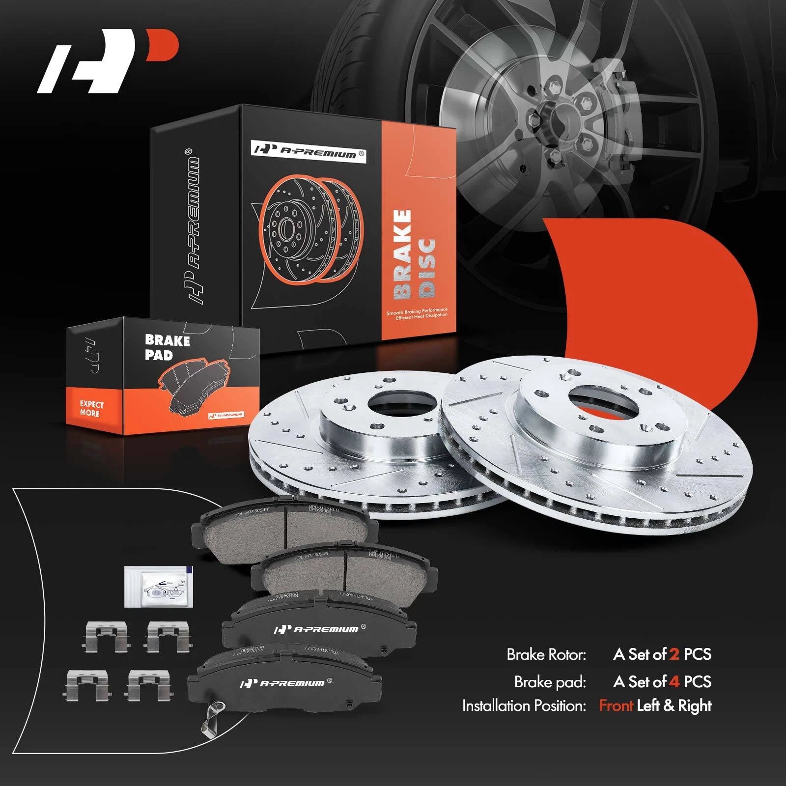 Set of 4 Drilled Rotors & Ceramic Brake Pads for Honda Accord (2003–2007)