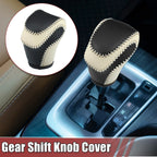 Gear Shift Knob Cover for Toyota Land Cruiser Prado (2010–2023) Black Beige Stitches