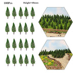 100Pcs 1.88" Mini Pine Trees for Train Railroad Landscape Garden