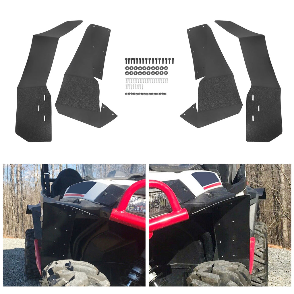 4X Extended Fender Flares Mud Flap for Polaris RZR S 900/4 900/S 1000 (2015–2020)