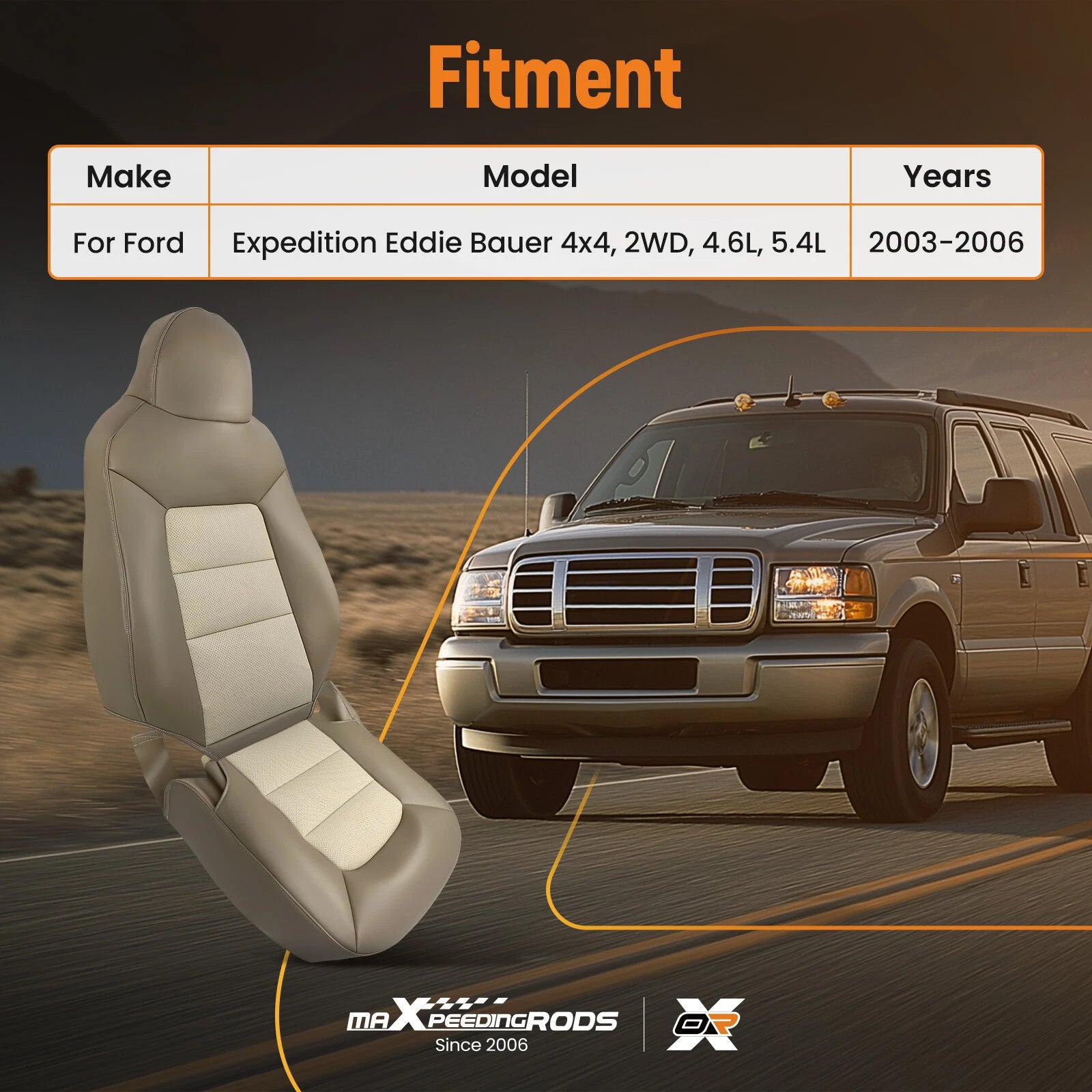 Set of 4 Seat Covers for Ford Expedition (2003–2006)