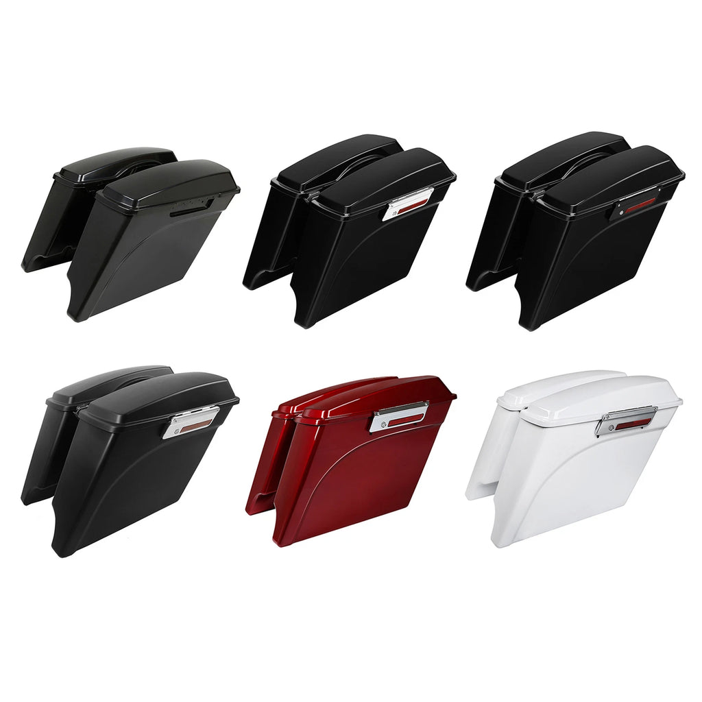 5" Extended Saddlebags with Lids for Harley Touring Street Glide (1993–2013)