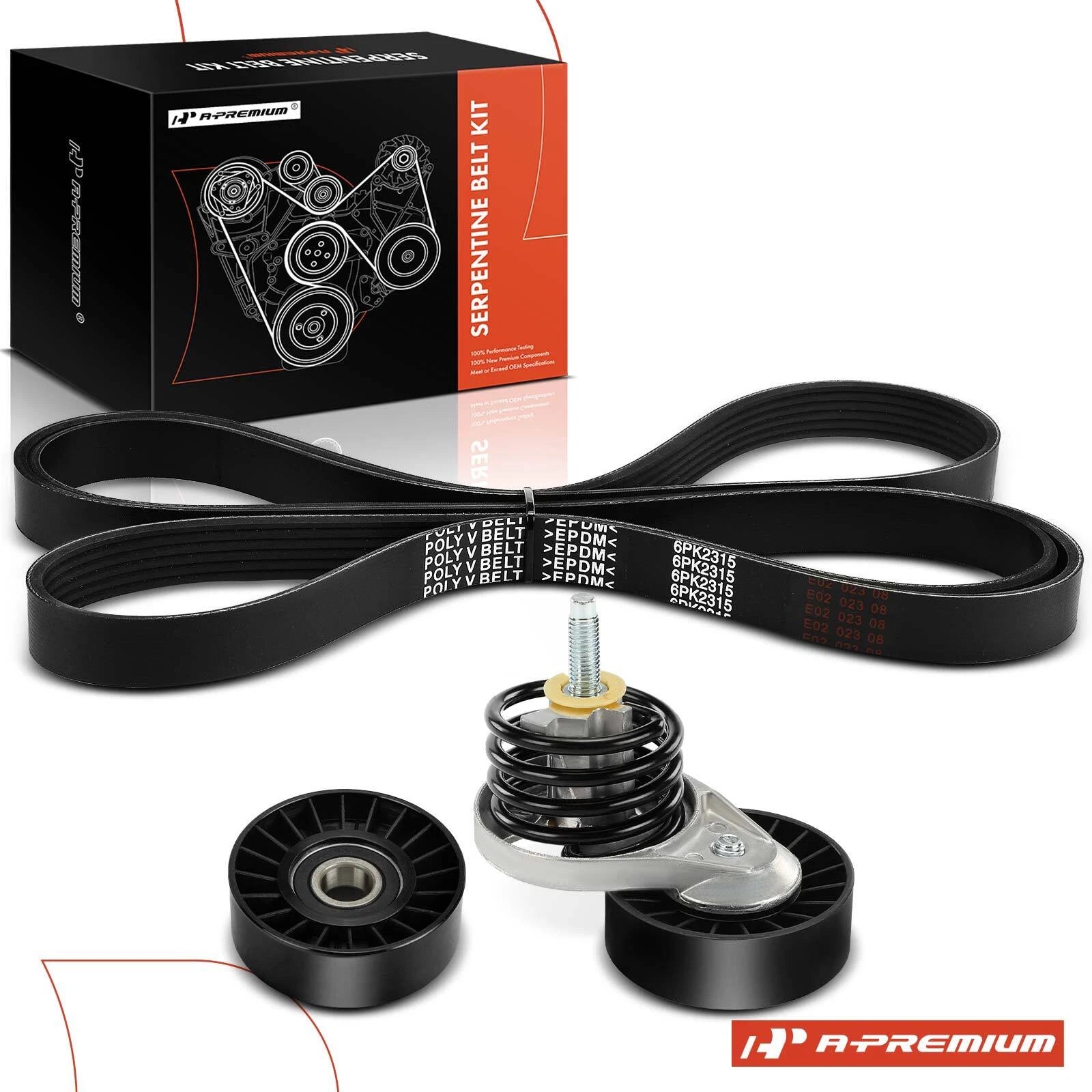 3X Serpentine Belt Drive Component Kit for Ford F-150 F-250 F-350 (1990–1992)
