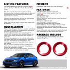 A-Pillar Door Speaker Ring Cover for Honda Civic 2016-2021 (Red)
