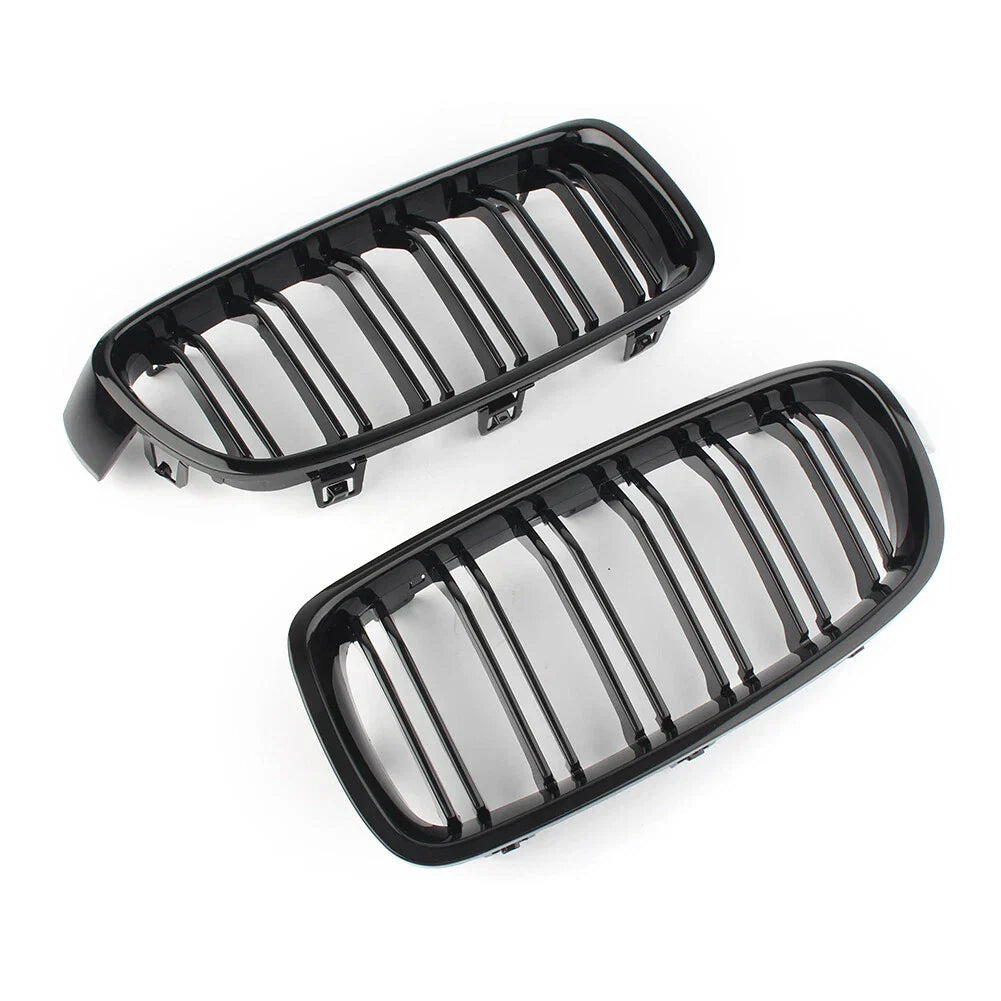Dual Slat Gloss Black Grills for BMW 3-Series F30 F35 (2012-2016)