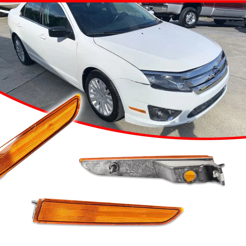 2X Amber Lens Front Bumper Side Marker Lights for Ford Fusion (2010–2012)