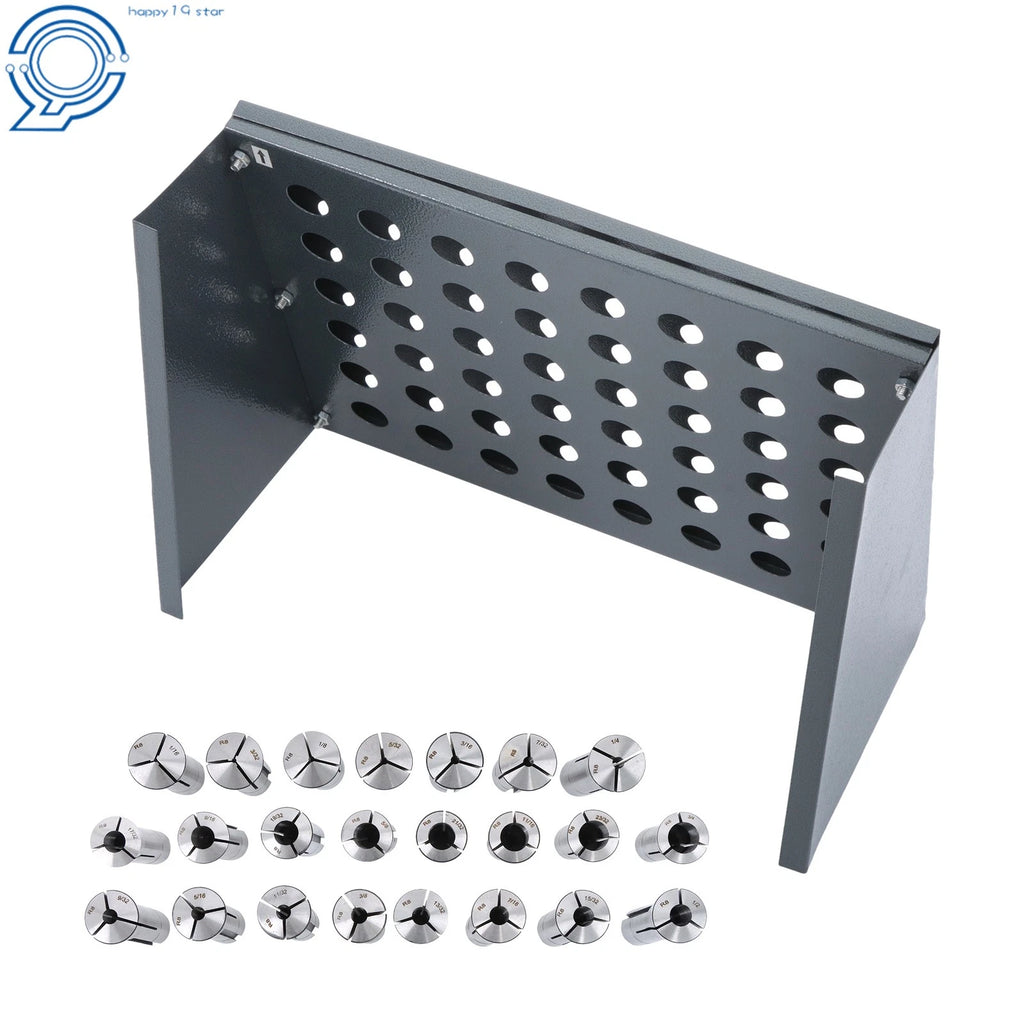 23pc R8 Milling Collet Set 1/16"-3/4" with Tool Rack