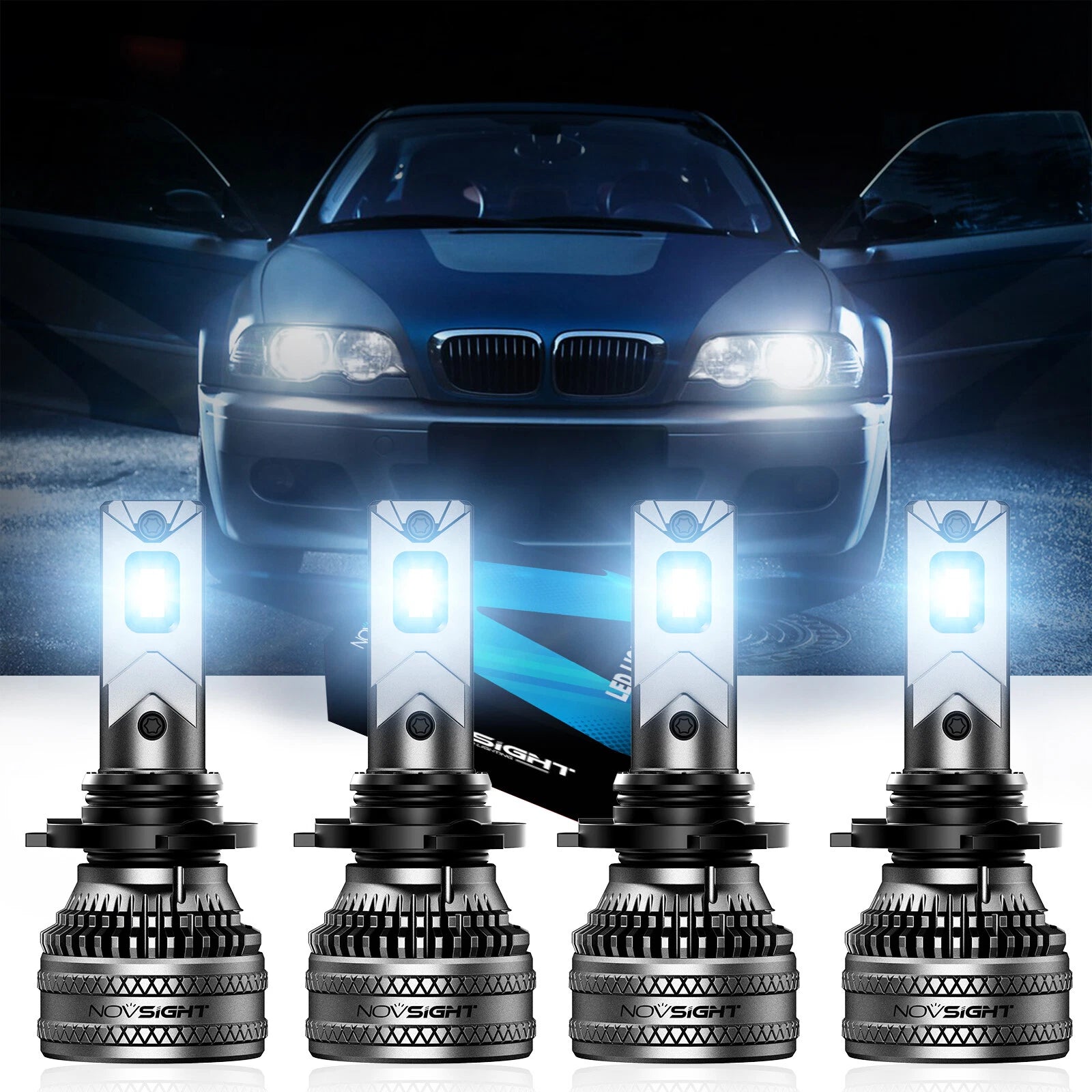 Set of 2 NOVSIGHT 9005 9006 LED Headlight Bulbs 6500K 40000LM for HB3 HB4