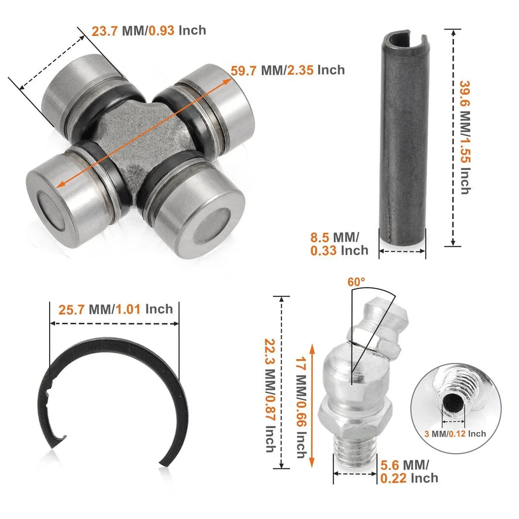2x driveshaft u-joint for Polaris RZR XP 1000 (2015-2018)