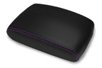 Console Lid Armrest Cover for Infiniti FX35 (2009–2012) Carbon Fiber Purple Stitch