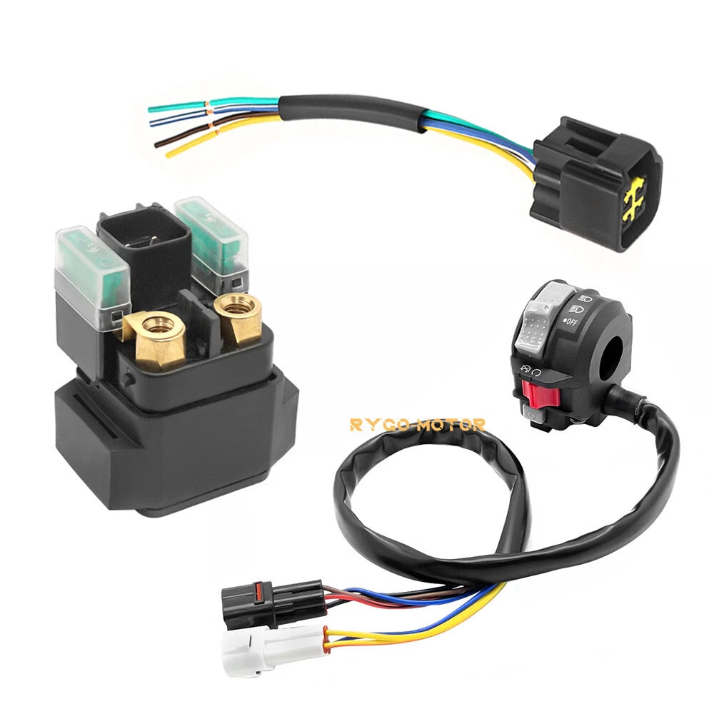 Start Stop Switch & Starter Solenoid Relay & Plug for Yamaha Raptor 700 700R (2006–2023)