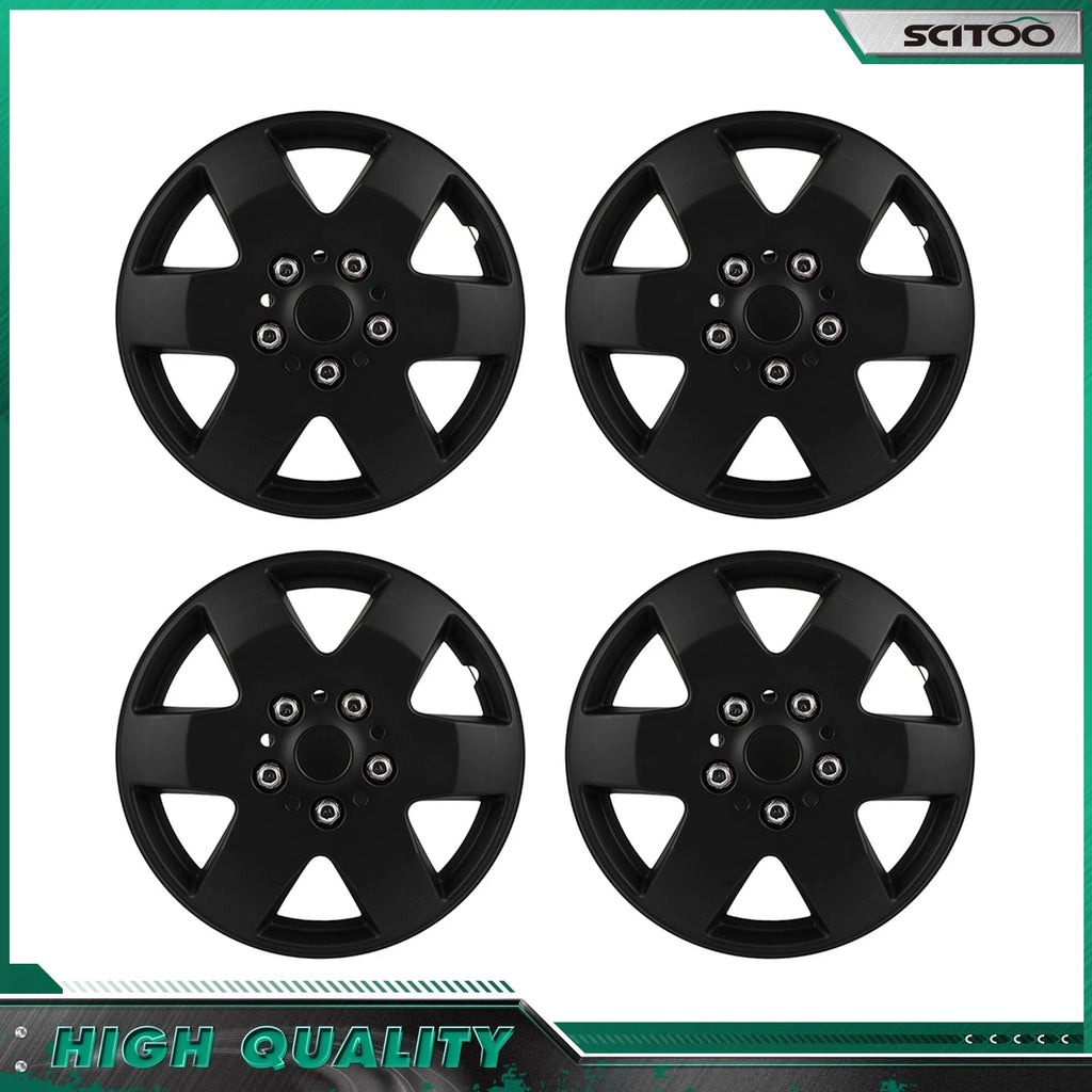 Set of 4 Black Wheel Covers for R15 Tire & Rim (Fits )