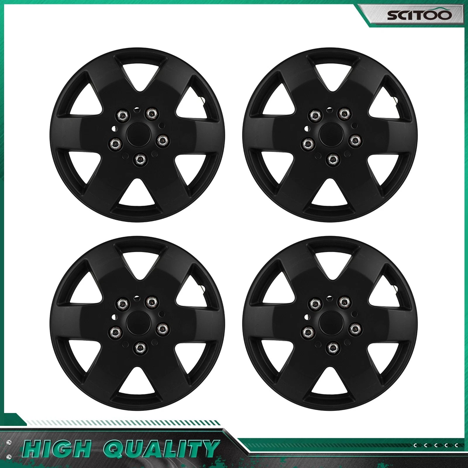 Set of 4 Black Wheel Covers for R15 Tire & Rim (Fits )