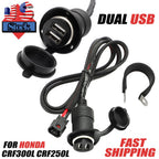 Dual USB Accessory Outlet Socket for Honda CRF300L CRF250L Rally (2017–2023)
