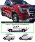 Set of 2 Running Boards for Silverado Sierra Double Cab (2019-2026)
