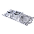Dual Plane Satin Aluminum Intake Manifold for SBC Chevy Vortec 350 Heads