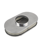 Polished Aluminum 15" Oval Fully Finned Air Cleaner for SBC BBC 350 454 (1960–2023)