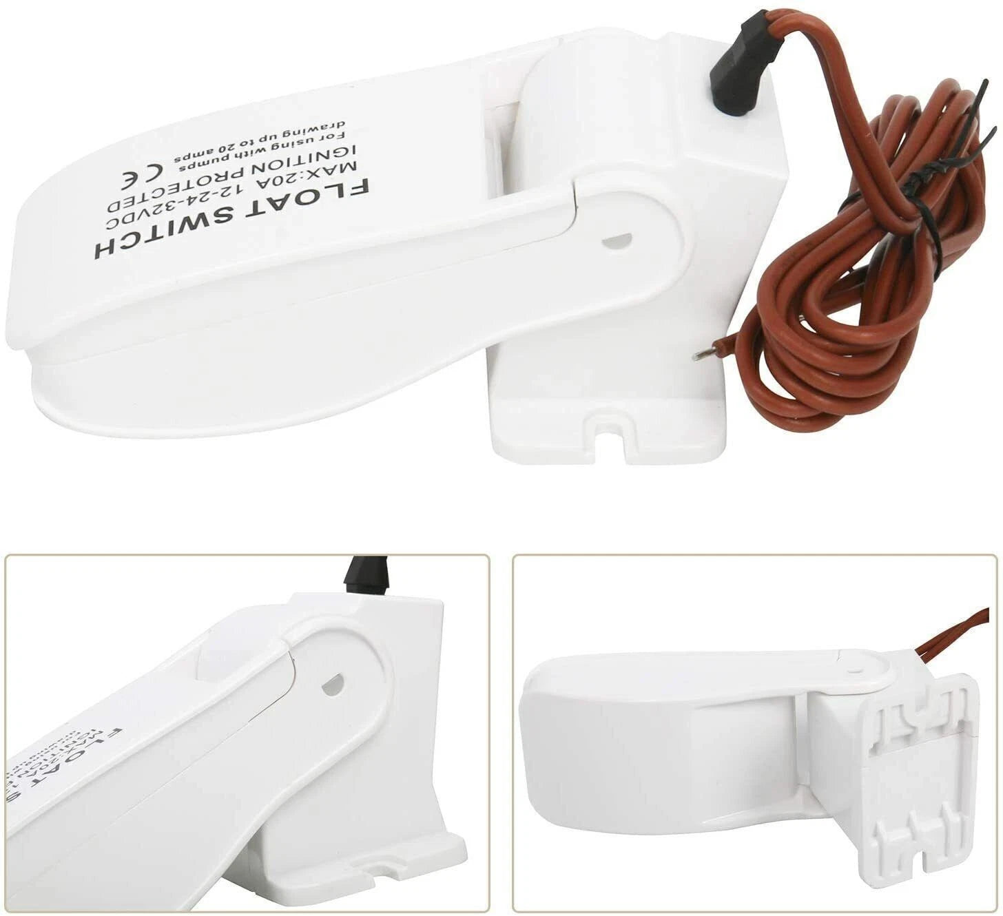 12V 1500GPH Bilge Pump for Boat (w/ Float Switch, 29mm ID Hose)