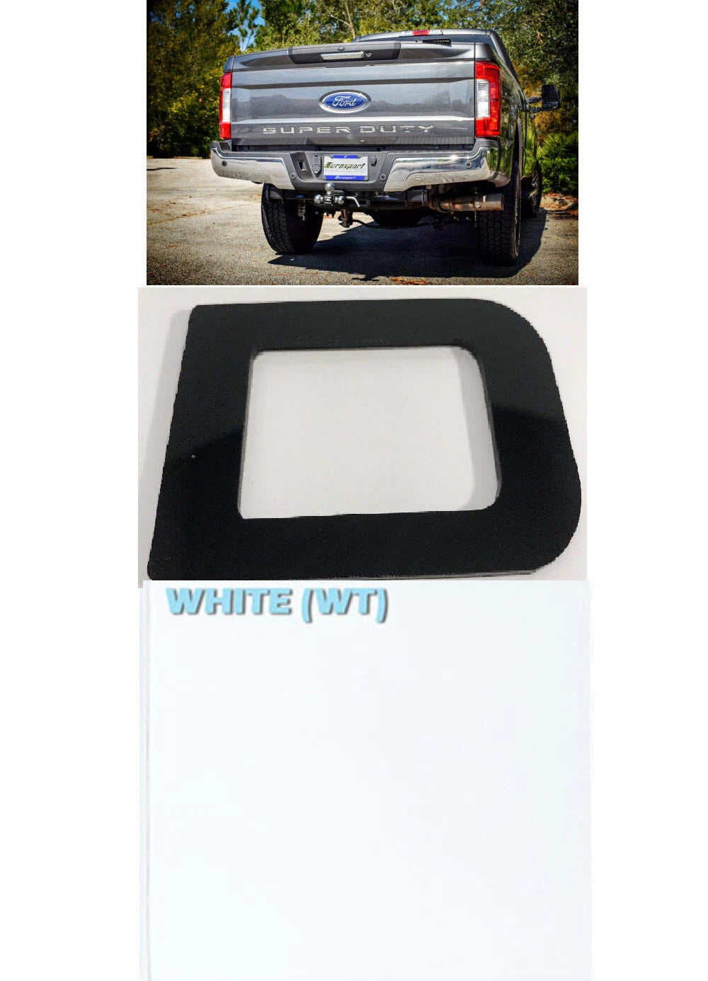 Tailgate Letters Inserts Gloss White Premium ABS for 2017-2019 Ford Super Duty