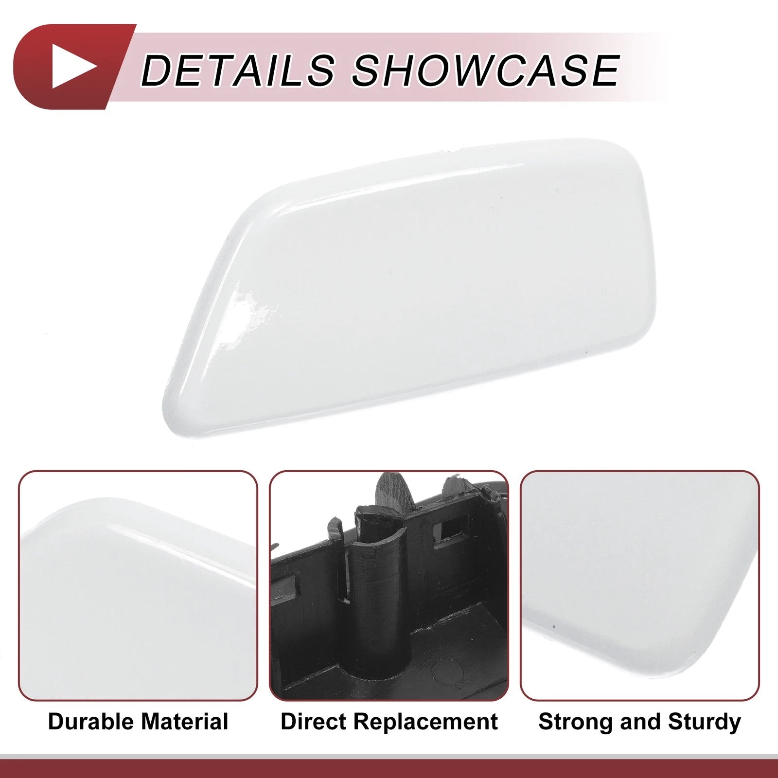 Front Left Washer Nozzle Cover Cap for Subaru Forester (2009–2012) White