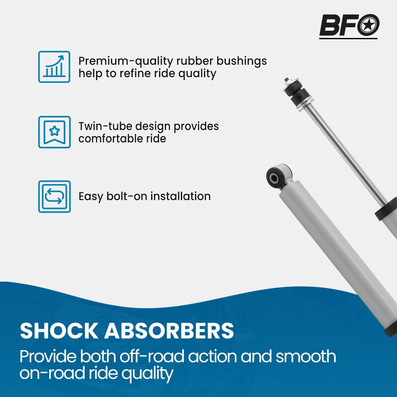 Set of 2 Front Shock Absorbers for Jeep Wrangler JK (2007–2018) Lifted 0.5-2.5"