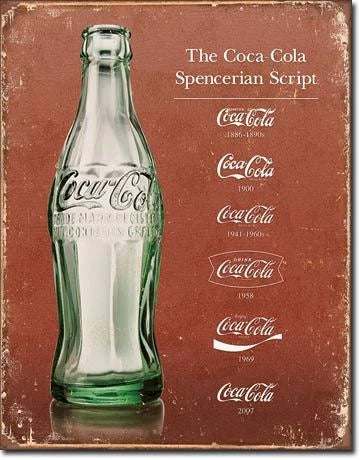 Vintage Tin Metal Sign for Coca Cola Coke Bottle (1952)