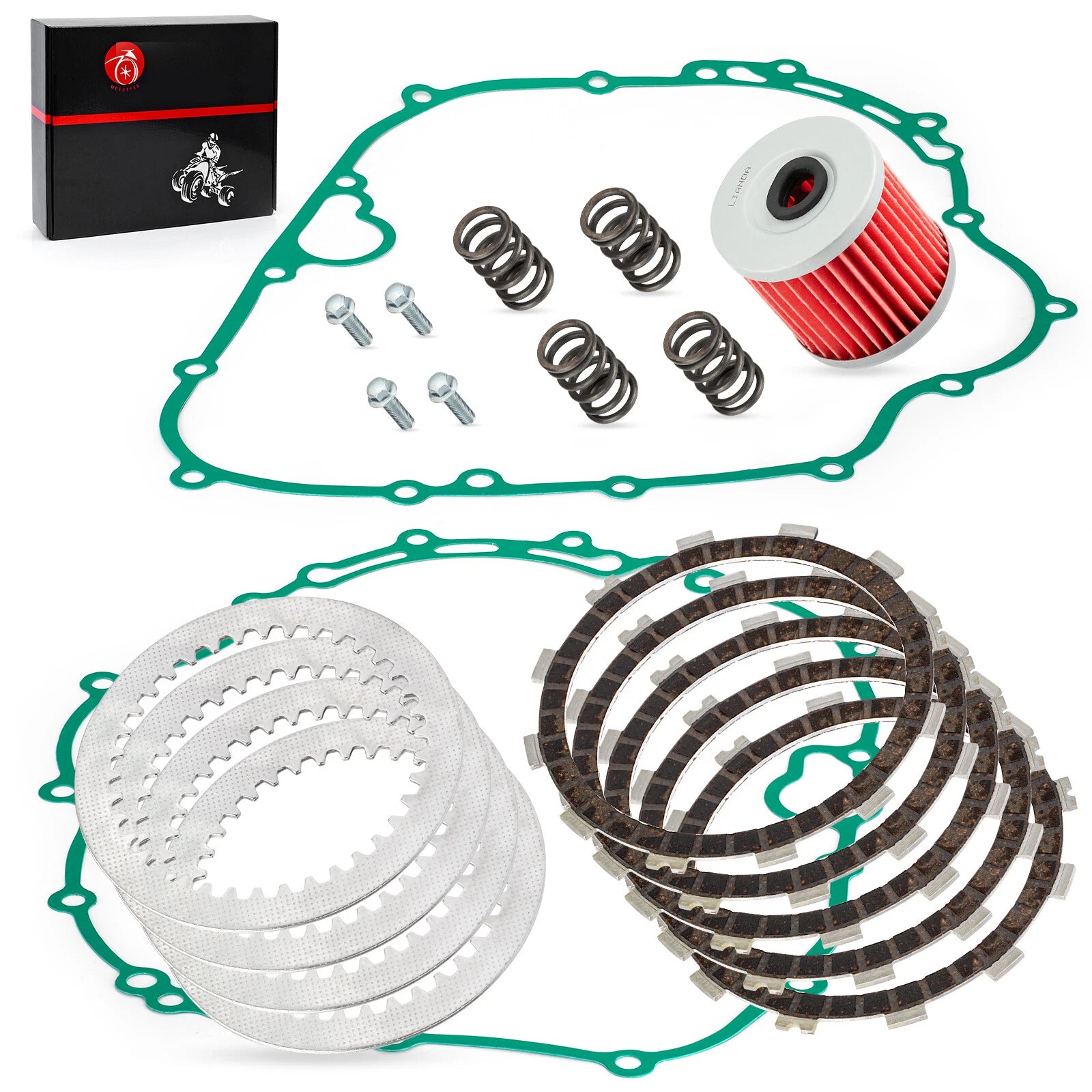 Clutch Friction Plates and Gasket Kit for Kawasaki Bayou KLF 300 (1990-2004)