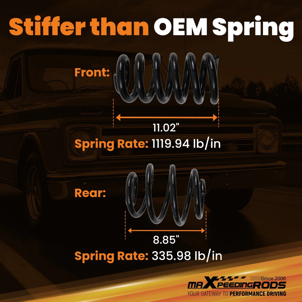 Drop Lowering C Notch Kit with Shocks for Chevy C10 GMC C15 (1963-1972)