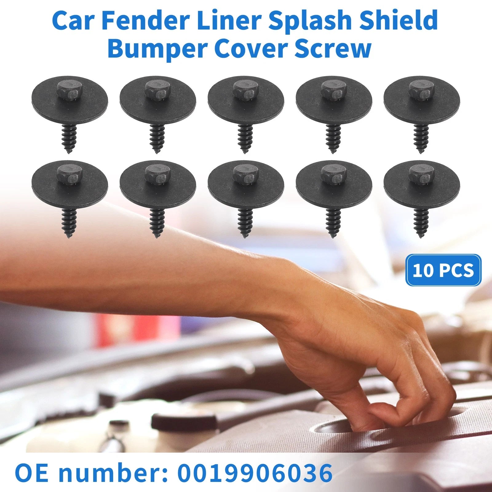 10 Pcs Fender Liner Splash Shield Bumper Cover Screw for Mercedes-Benz A220 (2019–2023)