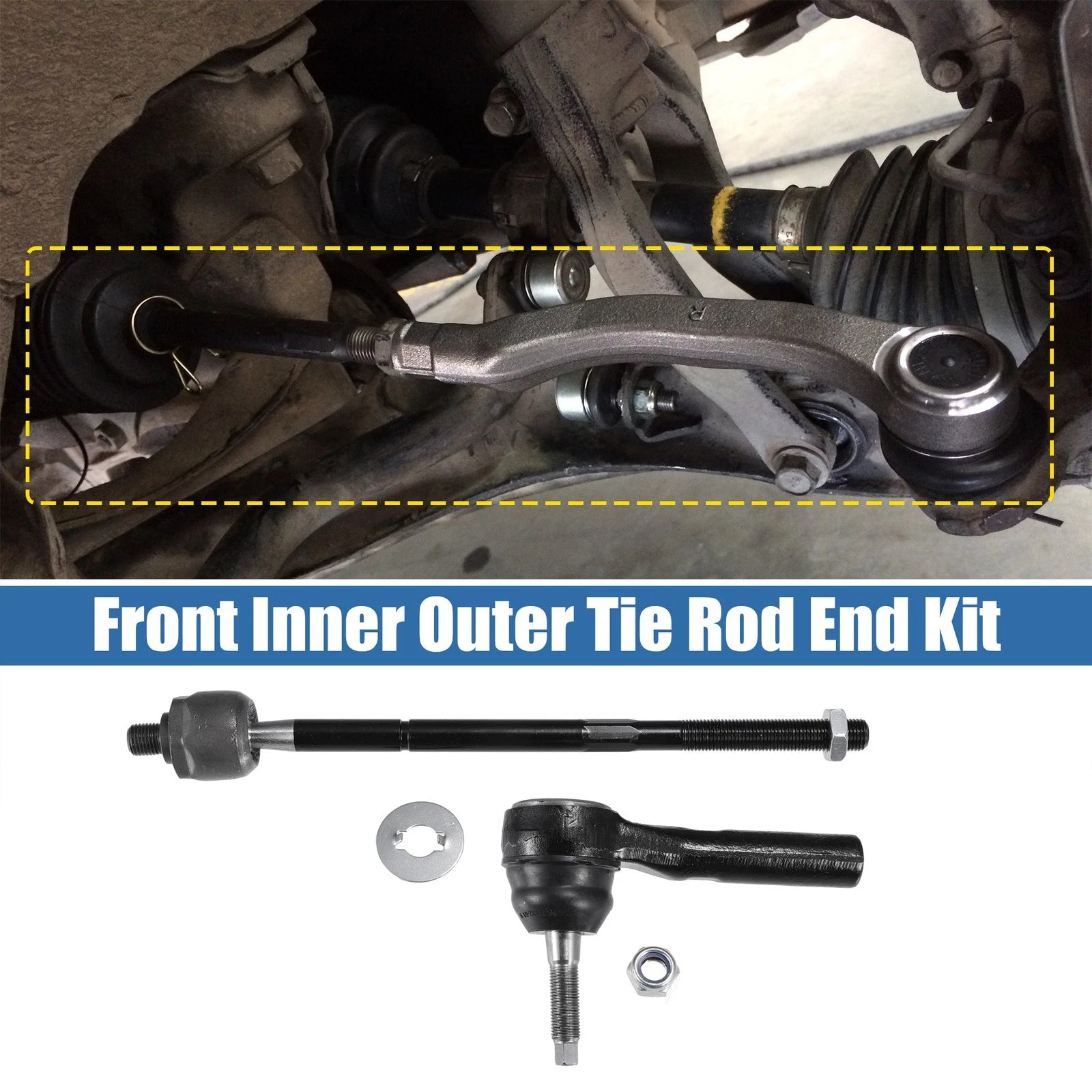 Set of 4 Tie Rod End Links for Dodge Caravan 
