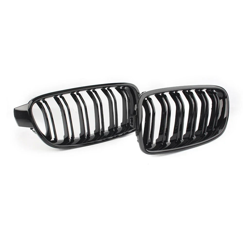 Dual Slat Gloss Black Grills for BMW 3-Series F30 F35 (2012-2016)