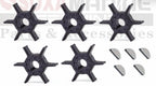 5pcs Water Pump Impeller with Key for Yamaha Mariner Outboard (68T-44352-00)