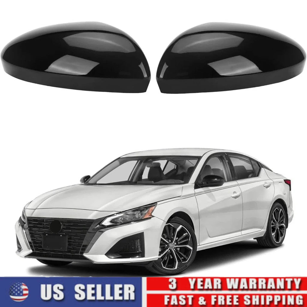 2X Gloss Black Side Wing Mirror Cover Cap for Nissan Altima (2019–2025)