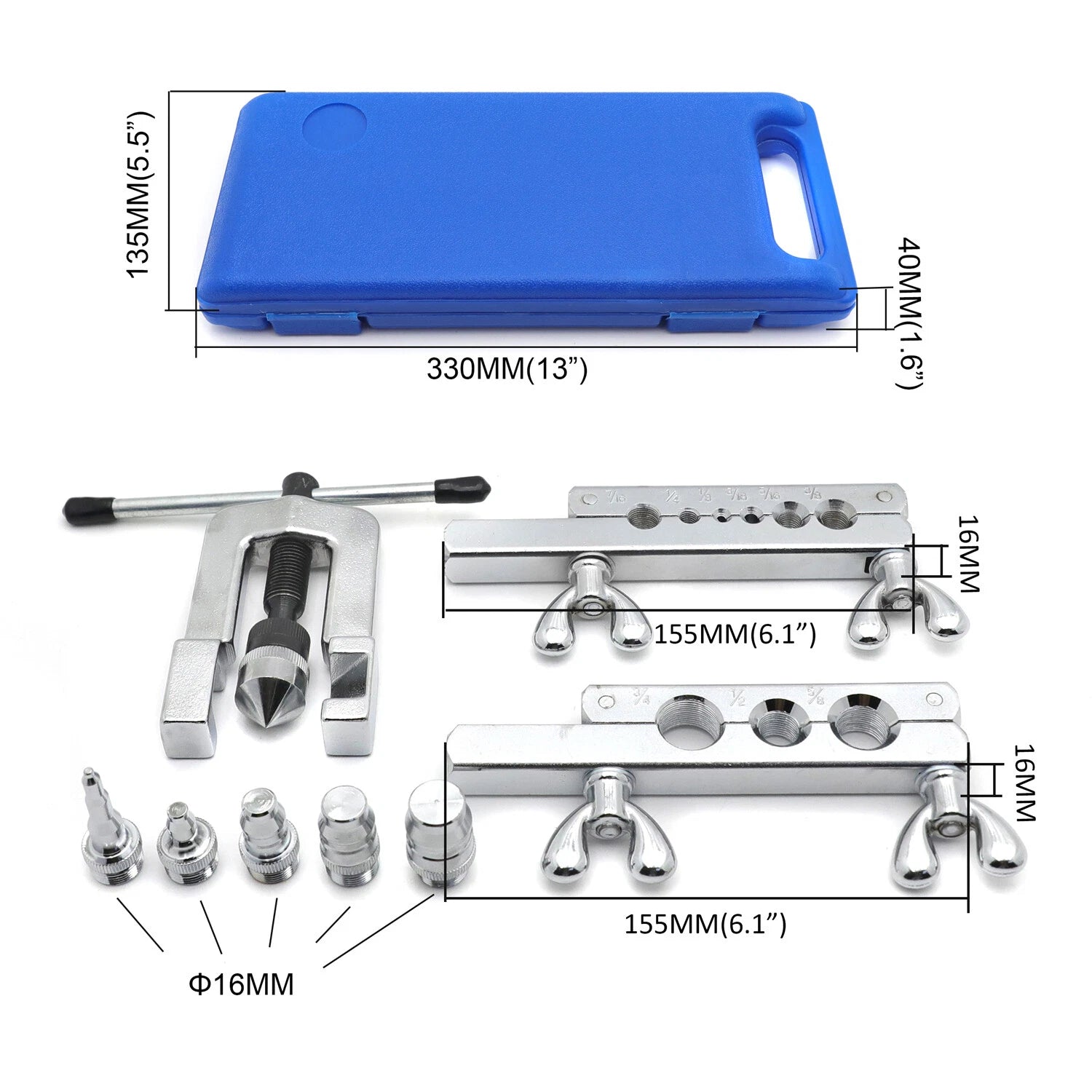 Flaring Tool Kit Set for Automotive Plumbing (14 Pieces)