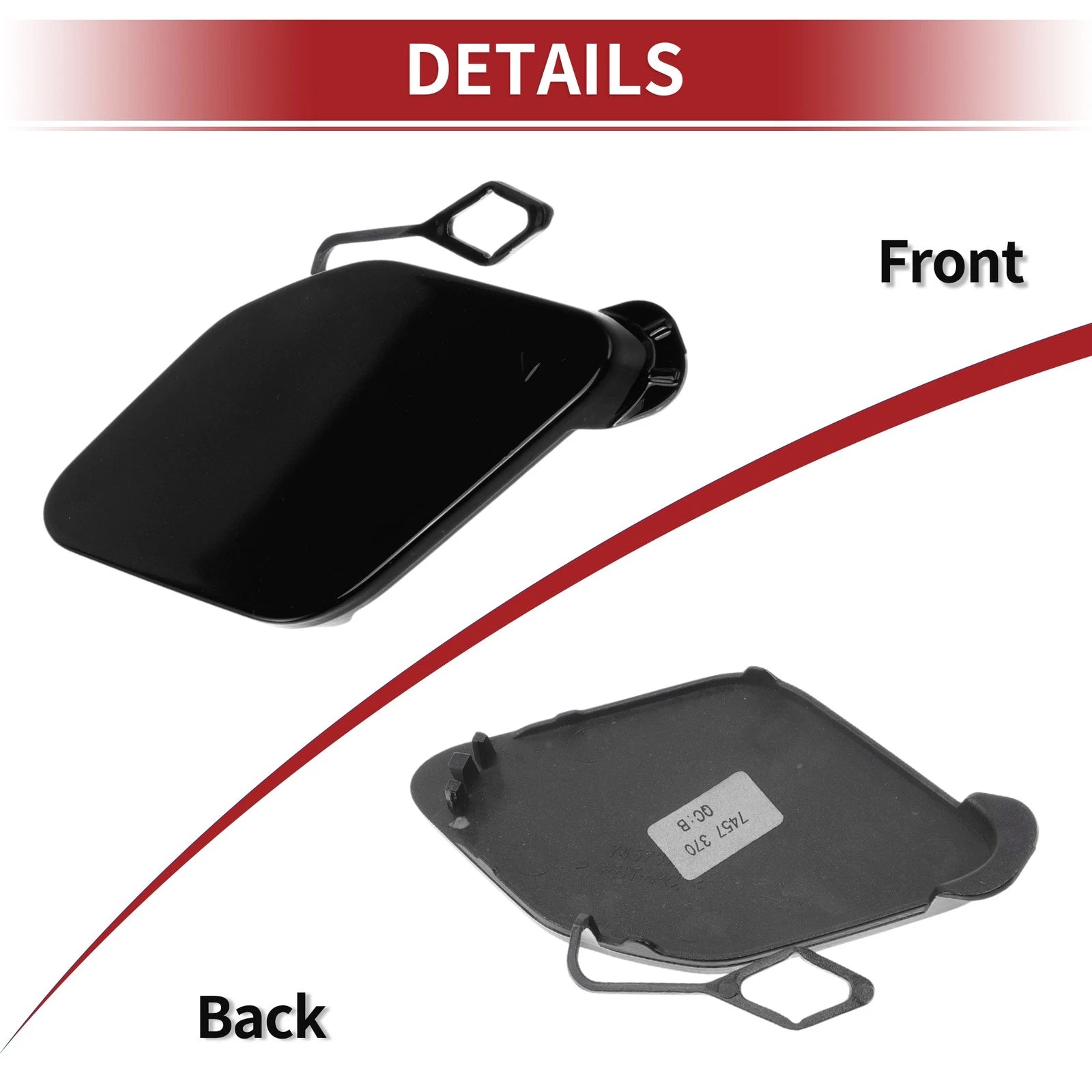 Front Tow Hook Cover for BMW 320i (2016–2018) No. 51117396837 Black